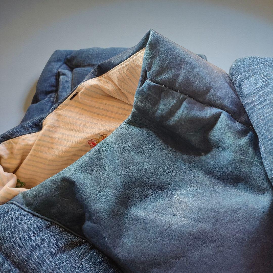 REMI RELIEF×BEAMS レミレリーフ レザー ダウンベスト メンズ