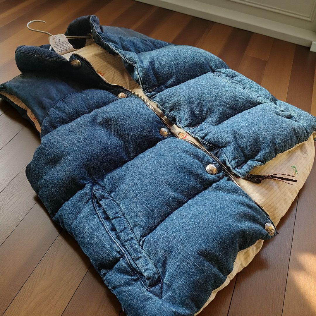 REMI RELIEF×BEAMS レミレリーフ レザー ダウンベスト メンズ