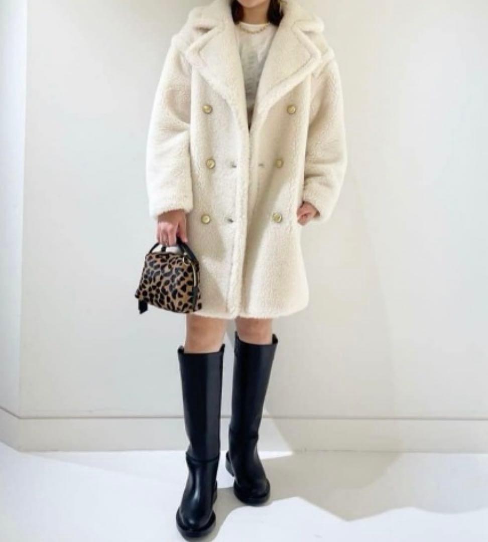 【美品】allureville ウールMIXボアピーコート　01(S)