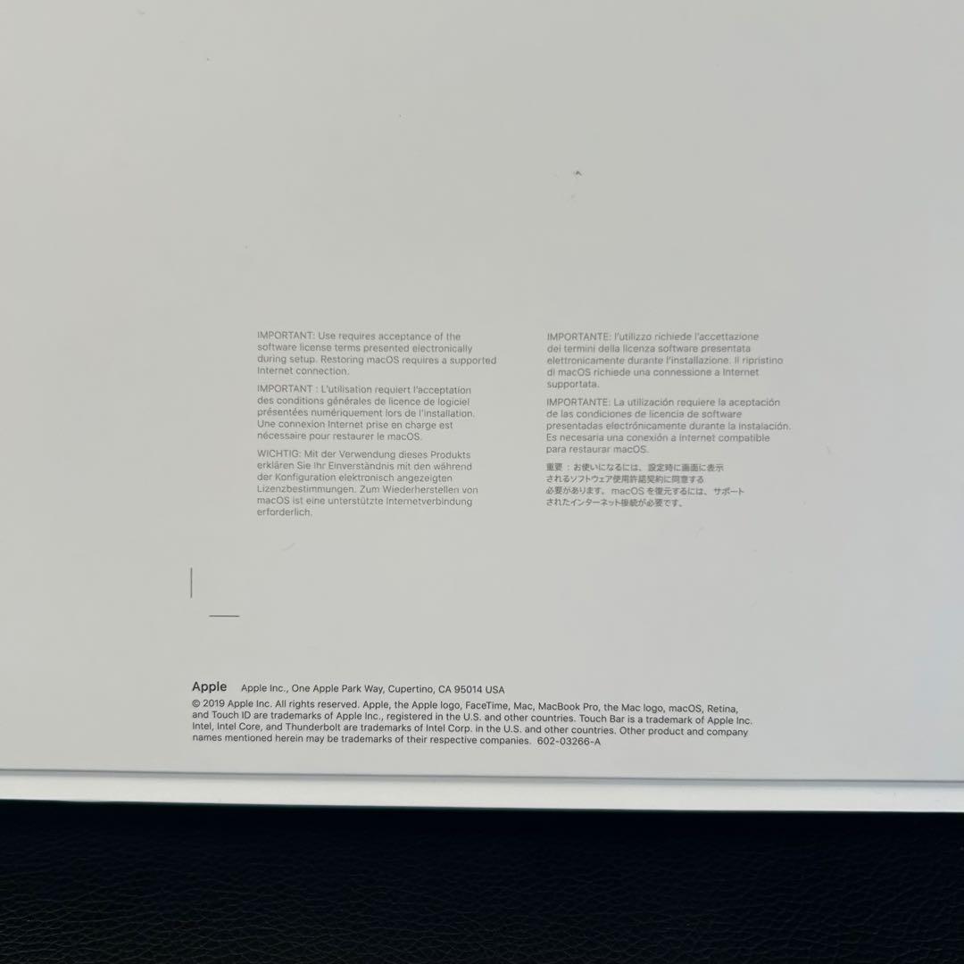 【2019】MacBook Pro 16inch 16GB SSD 512GB