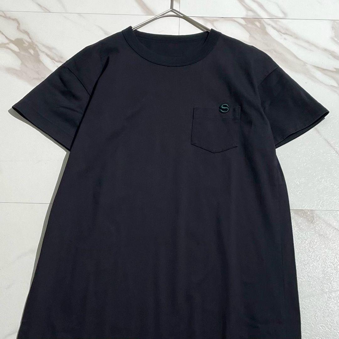 美品/24年モデル☆サカイ　コットンジャージードレス　半袖　ロング　刺繍