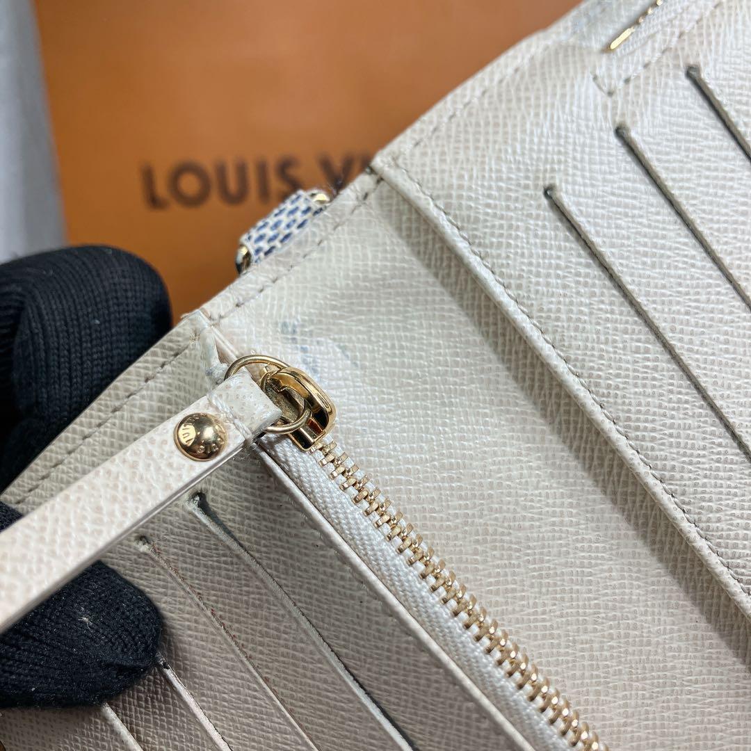 極美品 ルイヴィトン ダミエ アズール ポルトフォイユ アンソリット 長財布