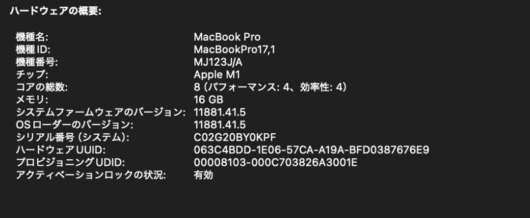 MacBook Pro 13インチ M1 2020/16GB/1TB/おまけ付き