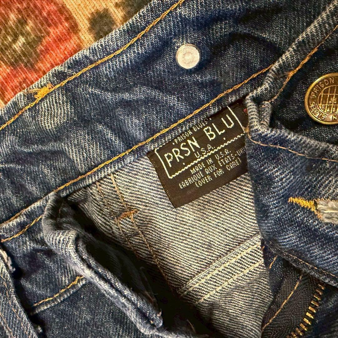 90s USA製 PRSN BLU デニムパンツ ペインターパンツ ダブルニー