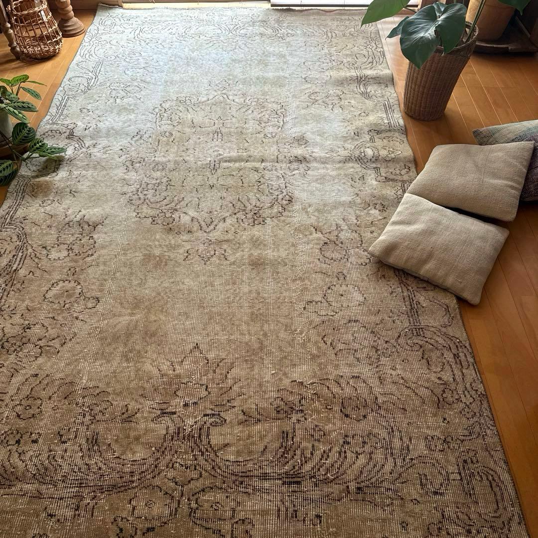 ショウちゃん　超大判150×277ナチュラルトルコヴィンテージラグ