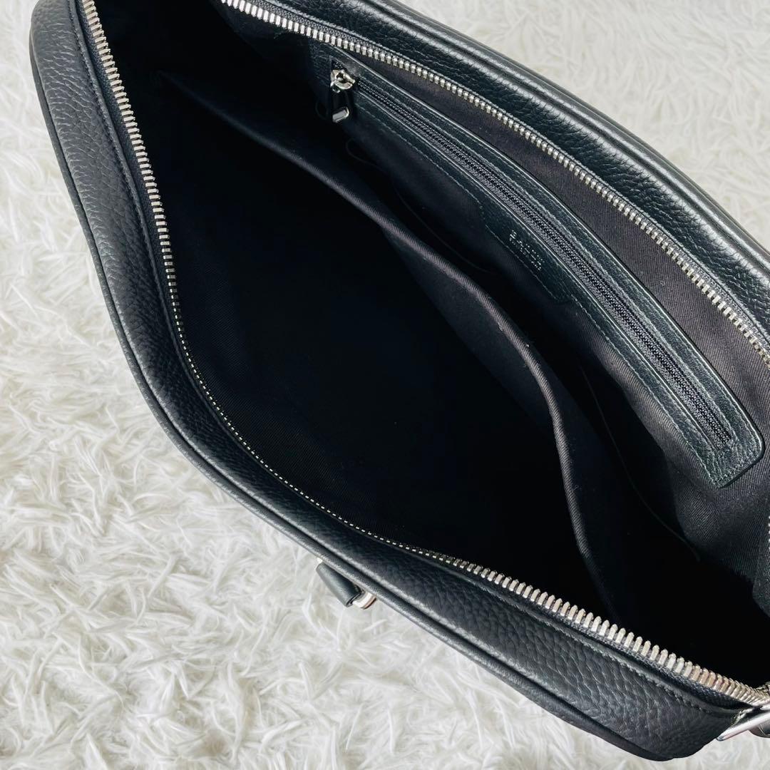 【現行近】BALLY MALESO 2WAY ブリーフケース シボ革　ブラック