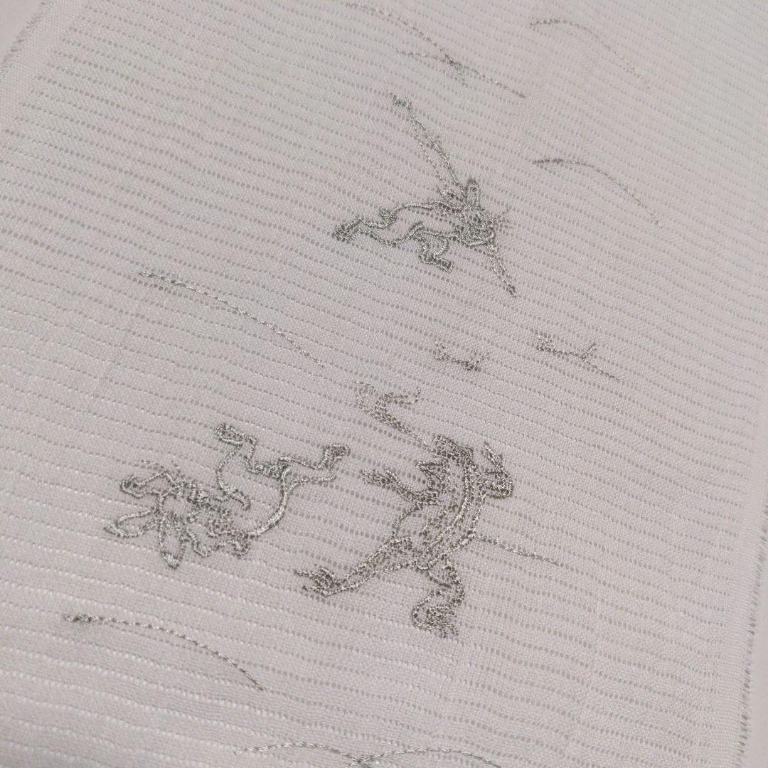 夏物　半衿　絽　6月7月8月に　麻　あさ　麻生地　お単衣や絽の着物に　刺繍