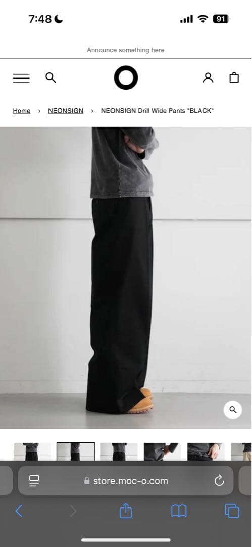 パンツ neonsigh drill wide pants black