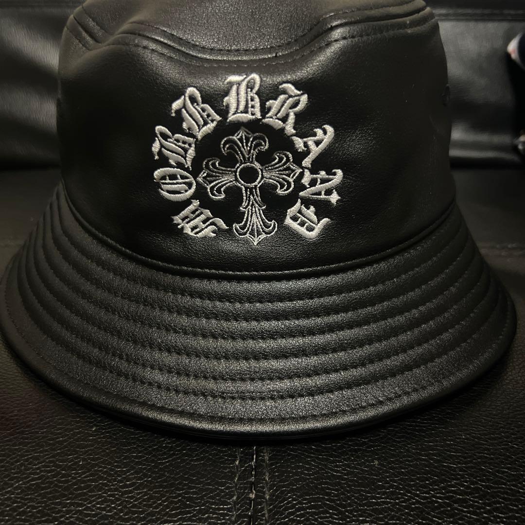 即完売品　新品未使用タグ付き　MOBB 黒 皮革 バケットハット M