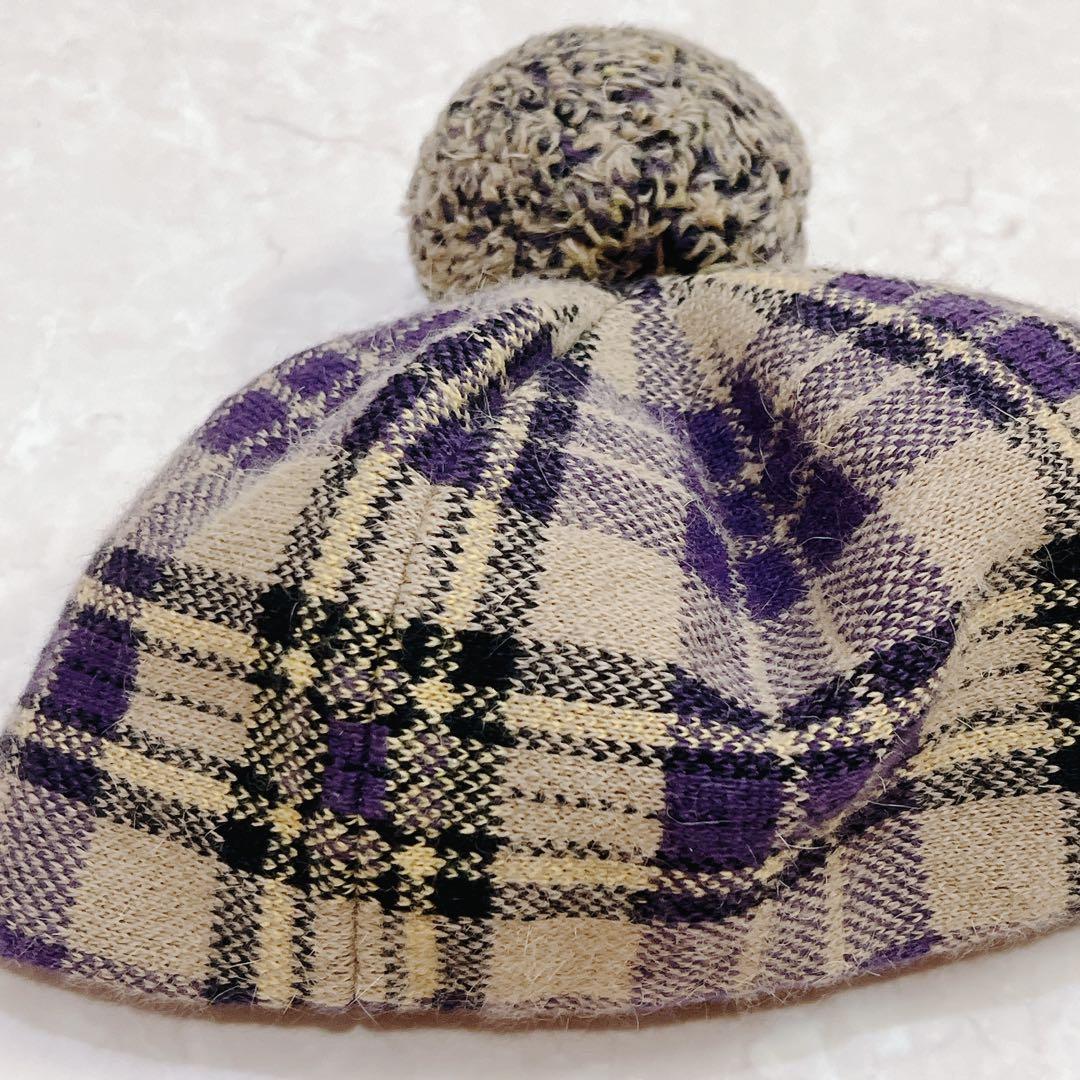 Vivienne Westwood チェック ベレー帽　オーブ モヘア混 M