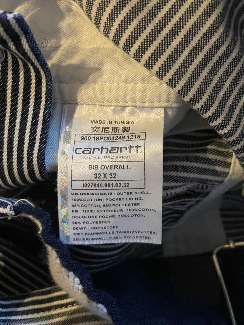 カーハートオーバーオール ストライプ