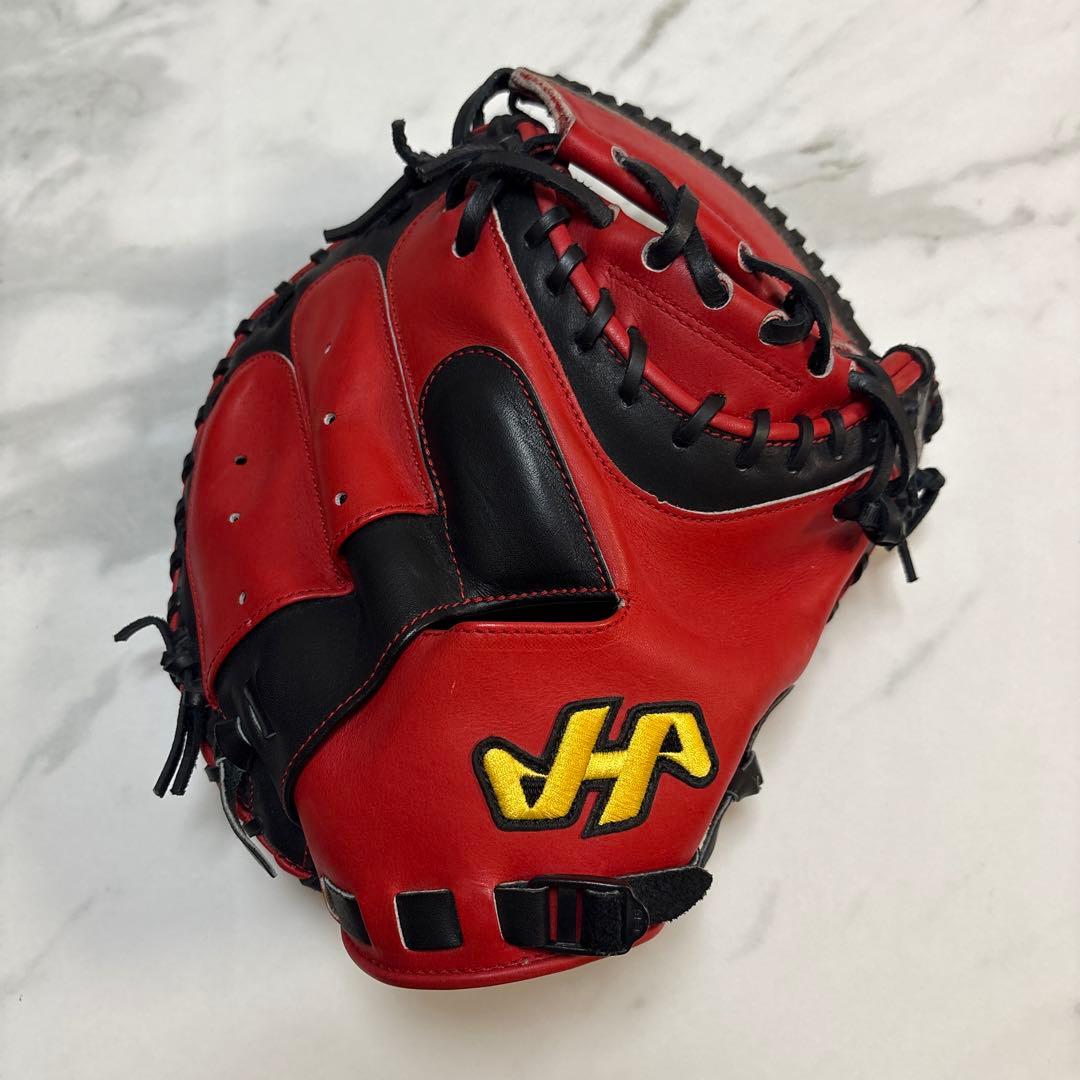 ハタケヤマ JH PRO-SH62 軟式用キャッチャーミット 甲斐モデル 赤黒