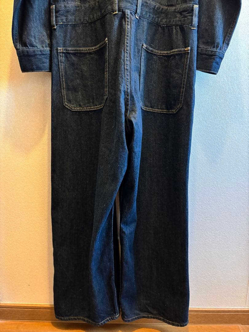 【未使用】ADAM ET ROPE' /リサイクルコットンデニム オールインワン