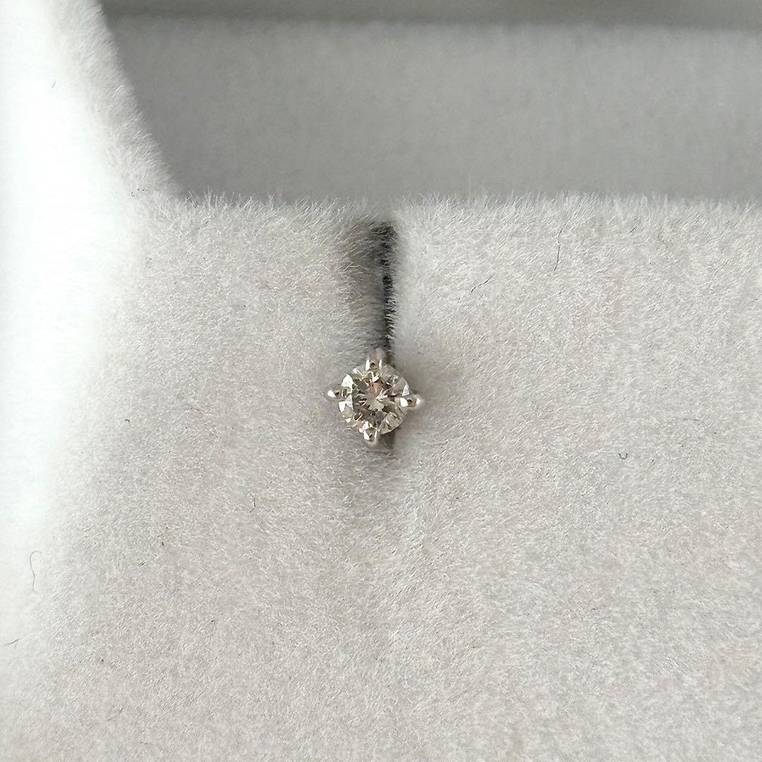 091【ポンテヴェキオ】Pt900 ダイヤモンド　0.05ct ピアス　片方