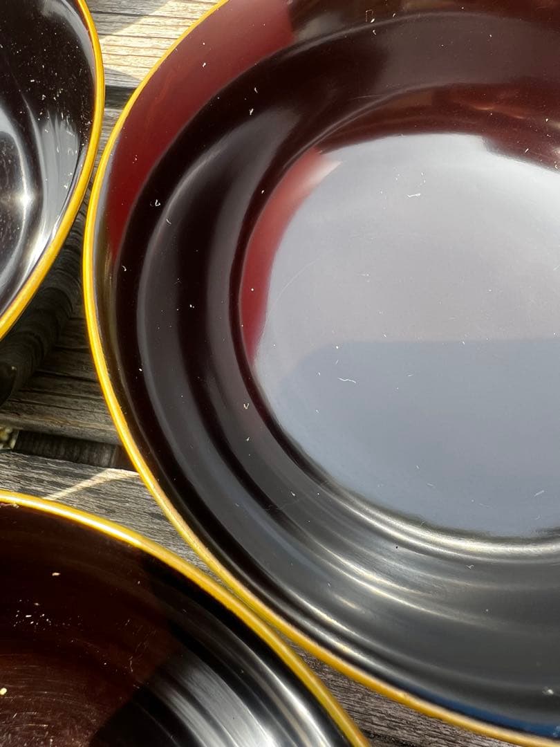 80 能登輪島塗 溜塗蒔絵椀 五三桐紋