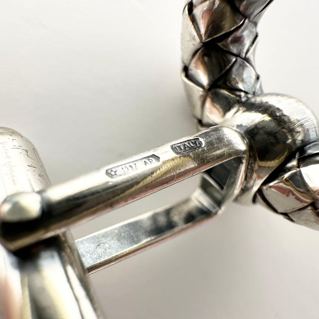 希少　ボッテガヴェネタ　イントレチャート　シルバー925 カフス　カフリンクス