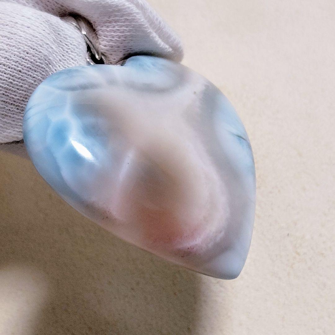 ピンクラリマー 特大ハート♡シルバー925 チャーム 希少 高品質 両面美しい✨