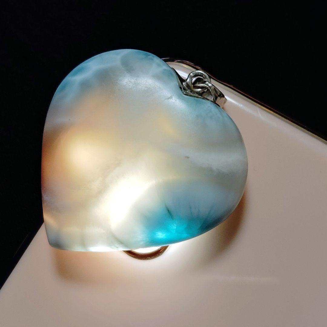 ピンクラリマー 特大ハート♡シルバー925 チャーム 希少 高品質 両面美しい✨