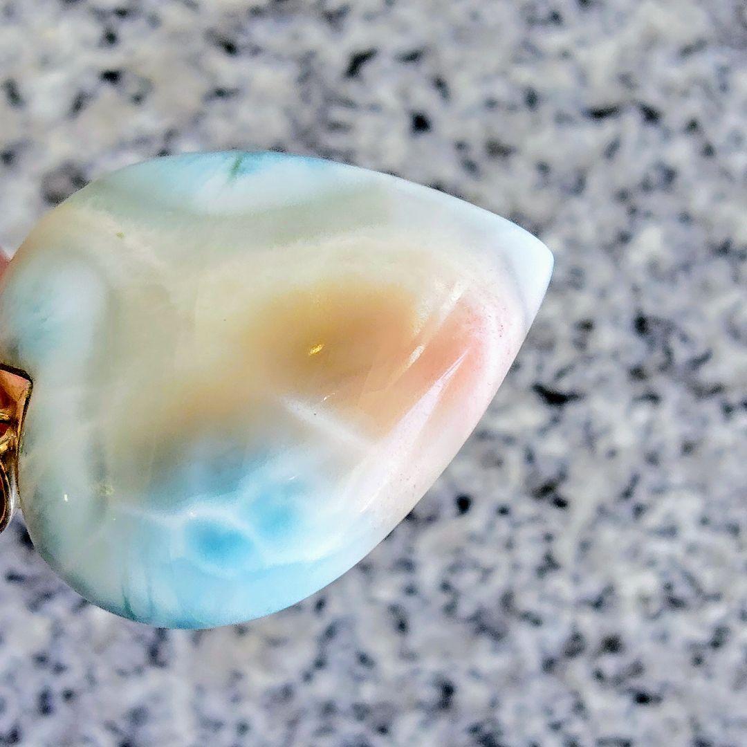 ピンクラリマー 特大ハート♡シルバー925 チャーム 希少 高品質 両面美しい✨