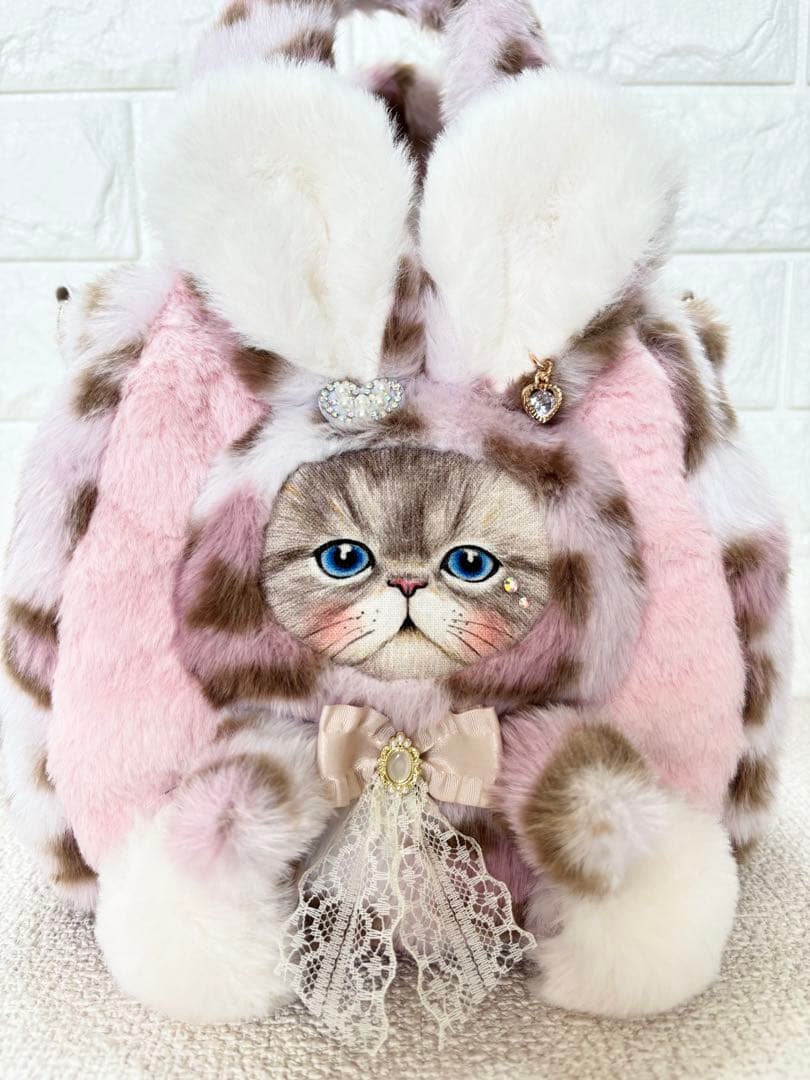 ね*】様 コヤンイサムチョン　ファーバッグ　ルミちゃん　ヒョウ柄ピンク　うさちゃ