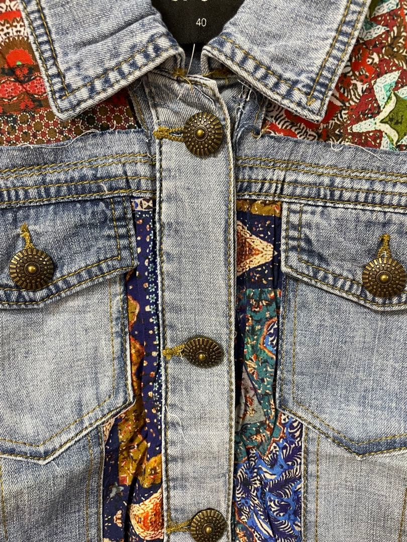 【新品】Desigual パッチワークデニムジャケット 40