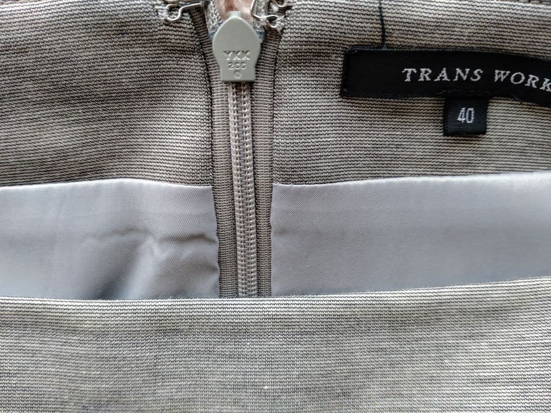 【TRANS WORK】ジャケット42・スカート40 グレー系