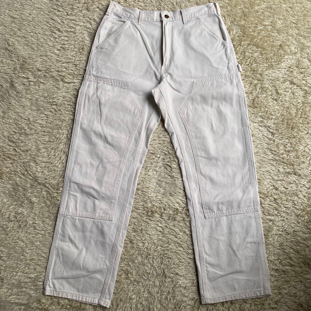【希少 90s】USA製 Carhartt ダブルニー B04 ホワイト 生成