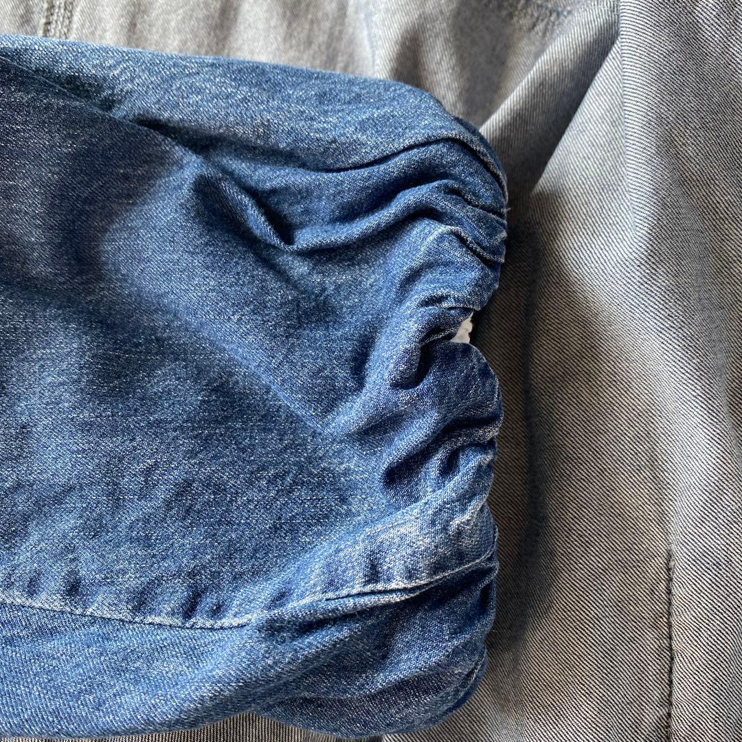 ayane アヤン ダンガリーバックフリルブルゾン　インディゴ