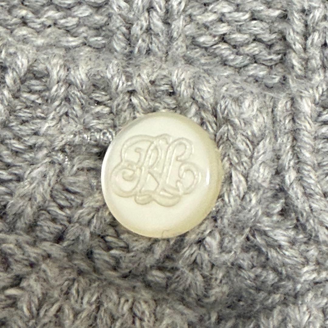 極美品　ラルフローレン　ぺプラム　ケーブルニットカーディガン　グレー　160 M