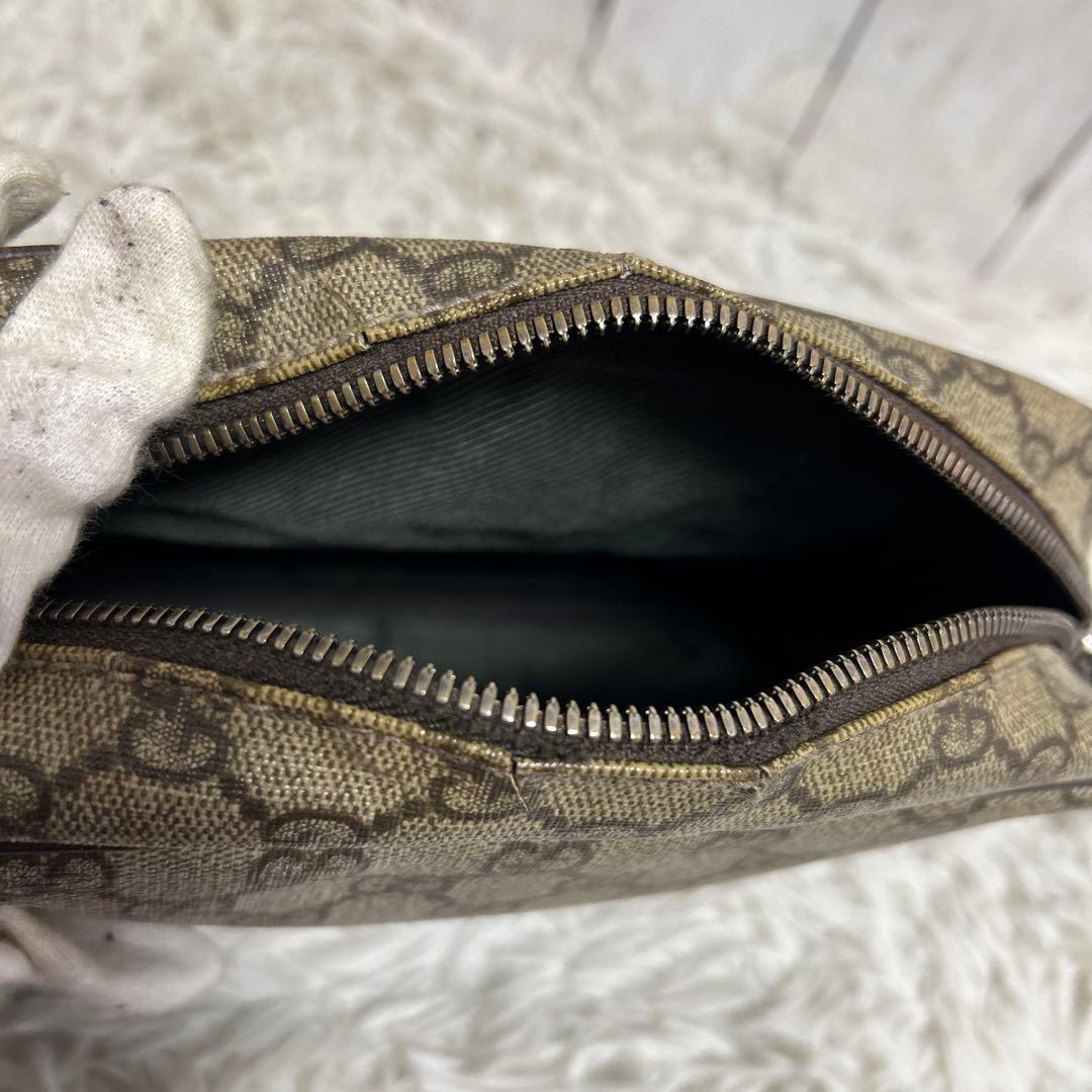 訳あり　GUCCI GGスプリーム　レザー　ショルダーバッグ　ロゴ