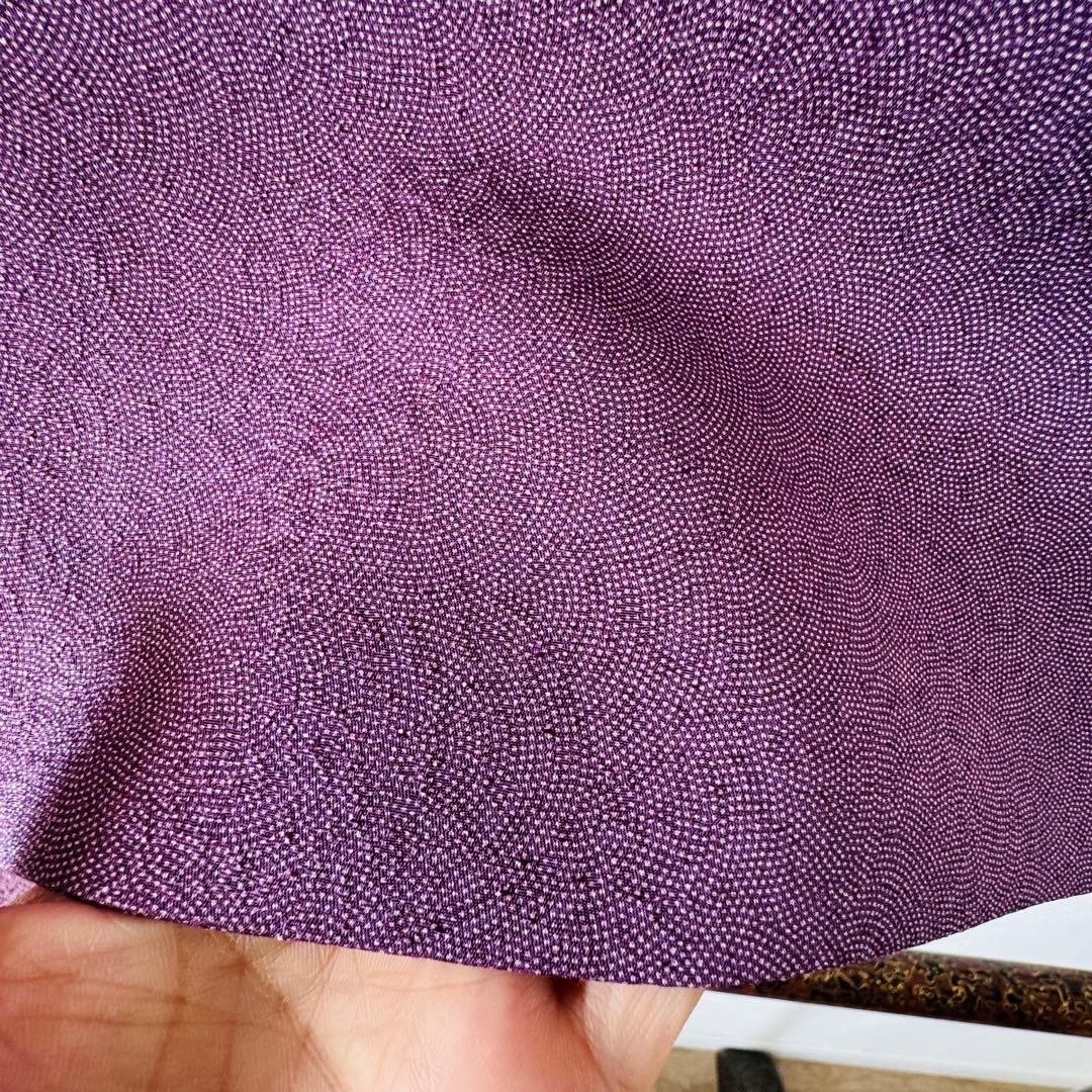 超美品　正絹　小紋　和装　着物　袷　176裄69 トール　一紋　江戸小紋　紫