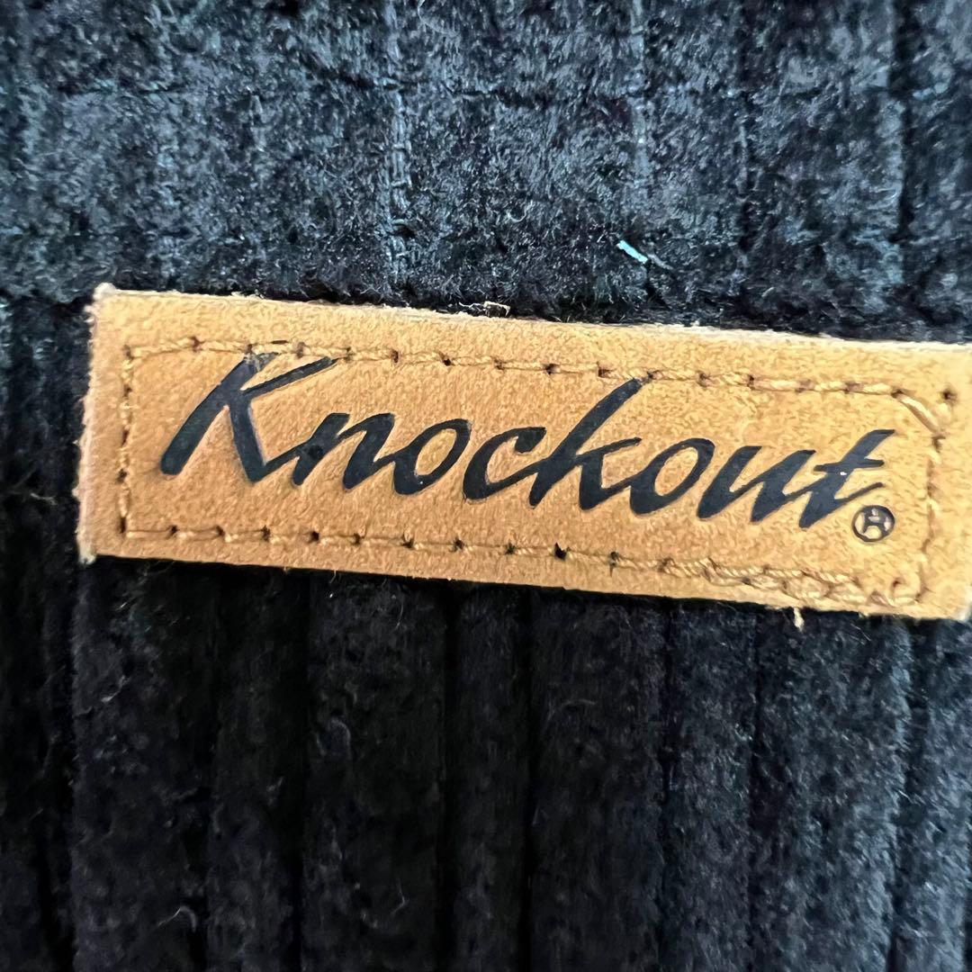 【超ビッグサイズ】ノックアウト✨️入手困難　コーデュロイ　カバーオール　黒　３ＸＬ