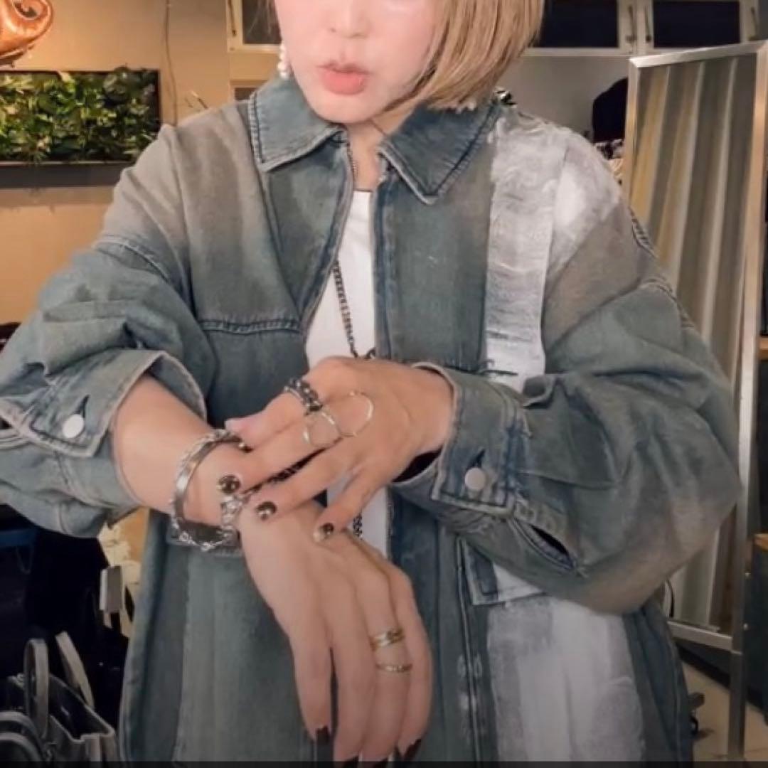 新品　M.U.L くすみブルー　ヴィンテージリメイク　デニム　セットアップ　レア