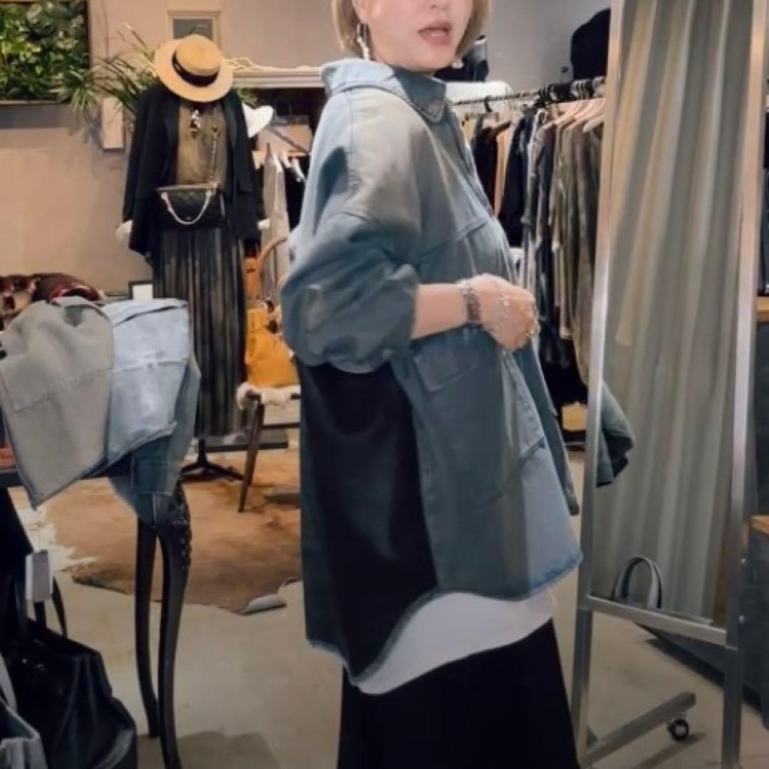 新品　M.U.L くすみブルー　ヴィンテージリメイク　デニム　セットアップ　レア