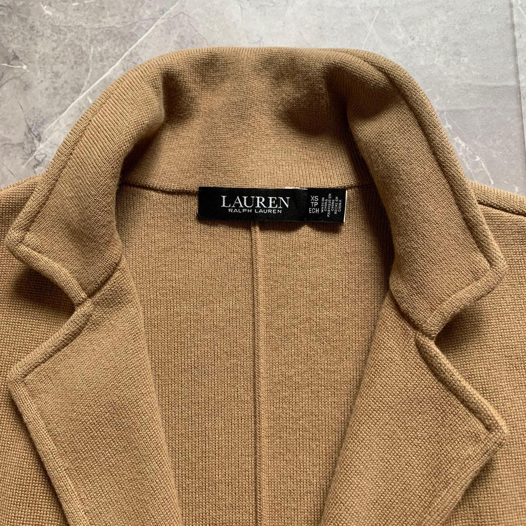 ローレンラルフローレン　レザートリムコットンブレンドブレザー　近年モデル　XS