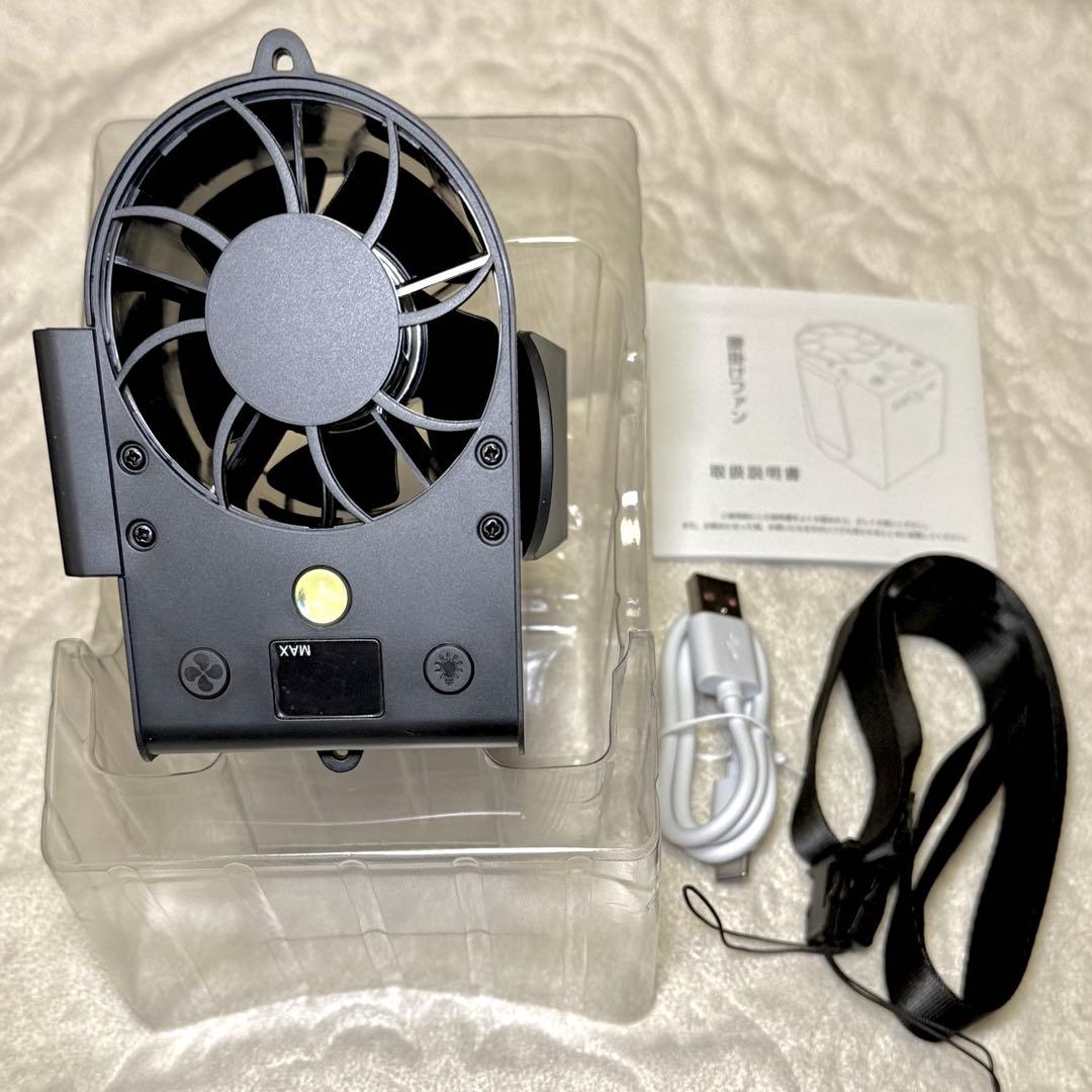携帯扇風機 7段階風力調節 首掛け 腰掛け 卓上 USB充電 PSE認証済