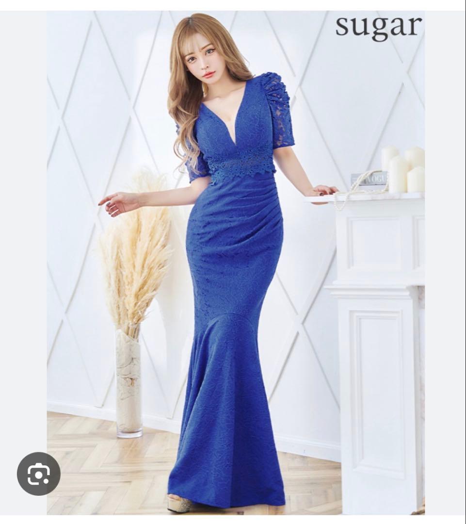 sugar 青いフレアドレス