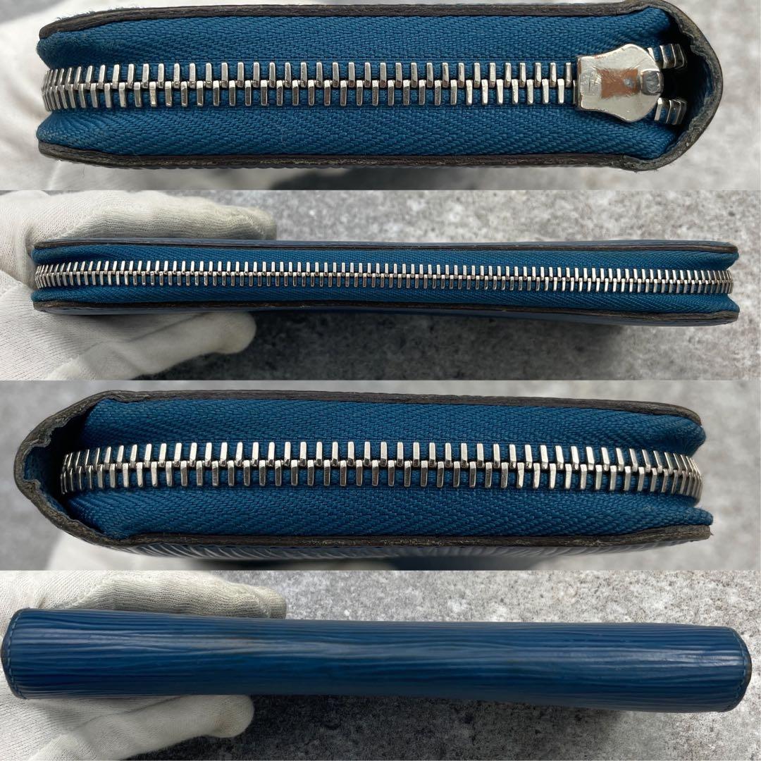 【良品】ルイヴィトン　長財布　エピ　青　ブルー　レザー　ジッピーウォレット