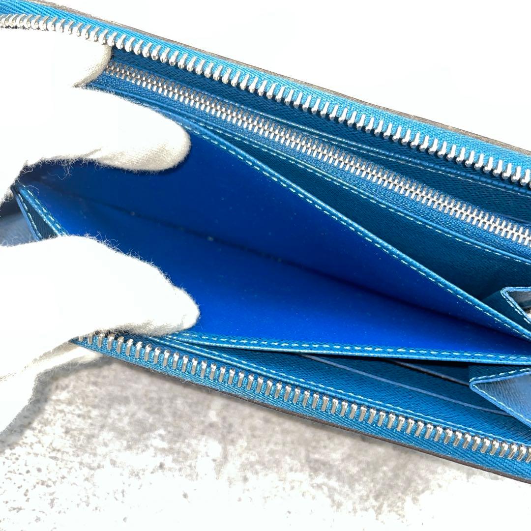 【良品】ルイヴィトン　長財布　エピ　青　ブルー　レザー　ジッピーウォレット