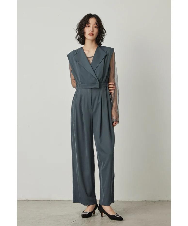 niana ニアナ スタンドアウトカラーオールインパンツ M 結婚式 お呼ばれ