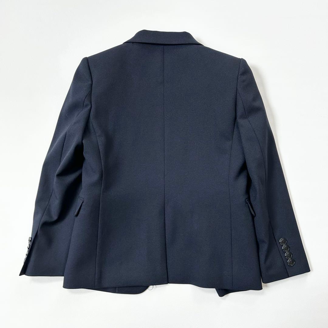 1229y美品 ビームス 男の子スーツ4点セット チェック 紺 140