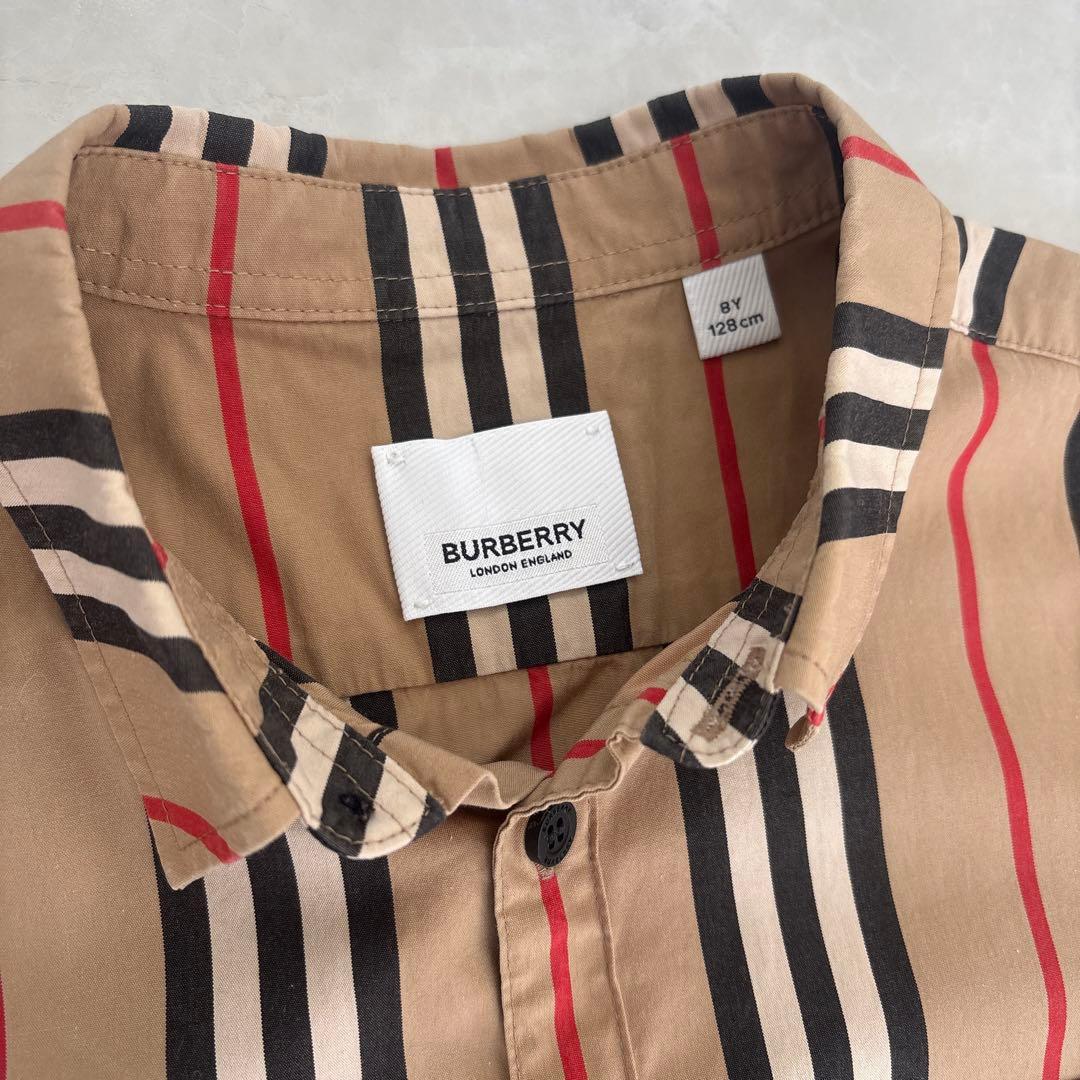 BURBERRY キッズ ストライプ柄 長袖シャツ