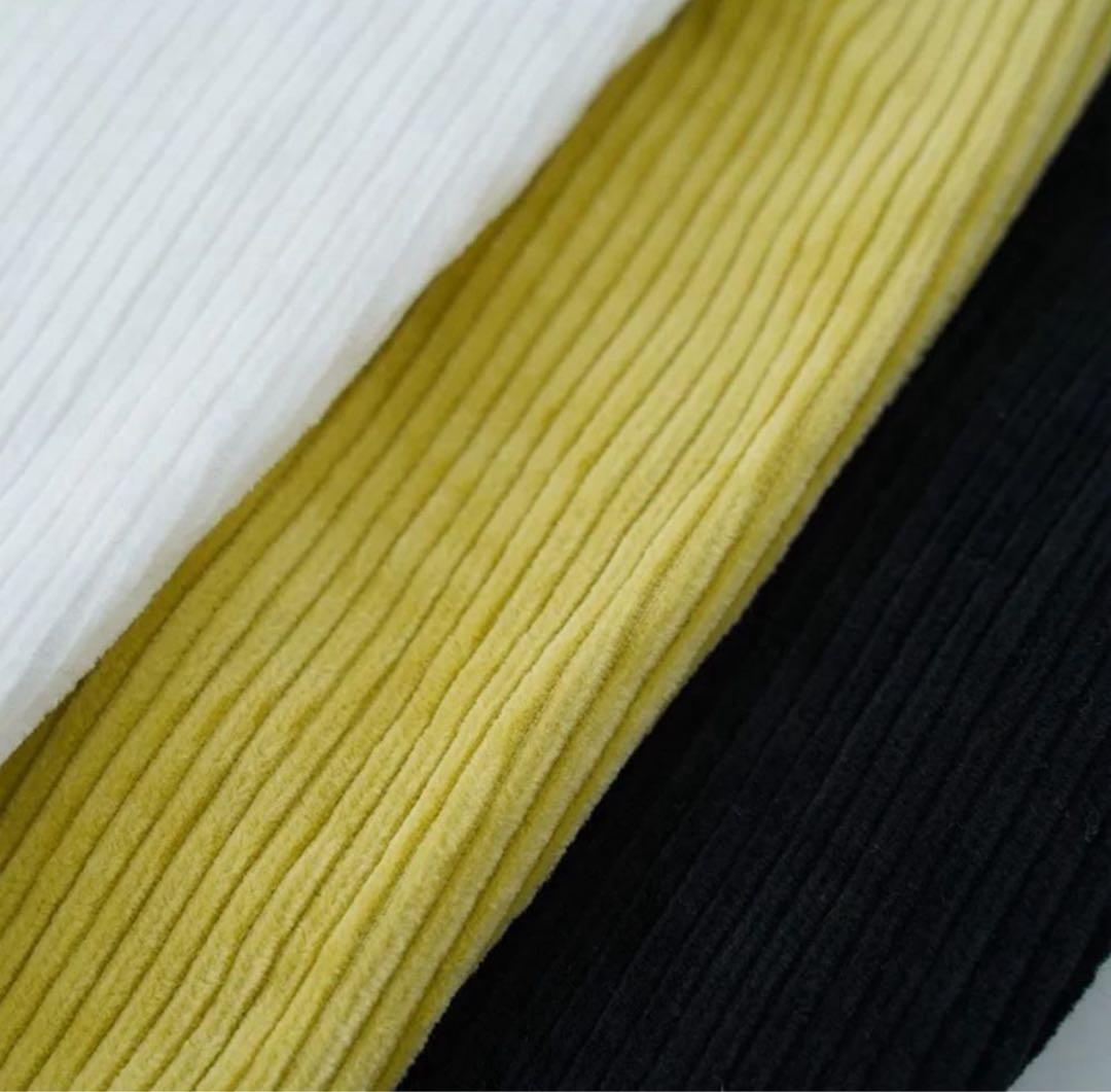 【R】homspun イエローのコーデュロイパンツ