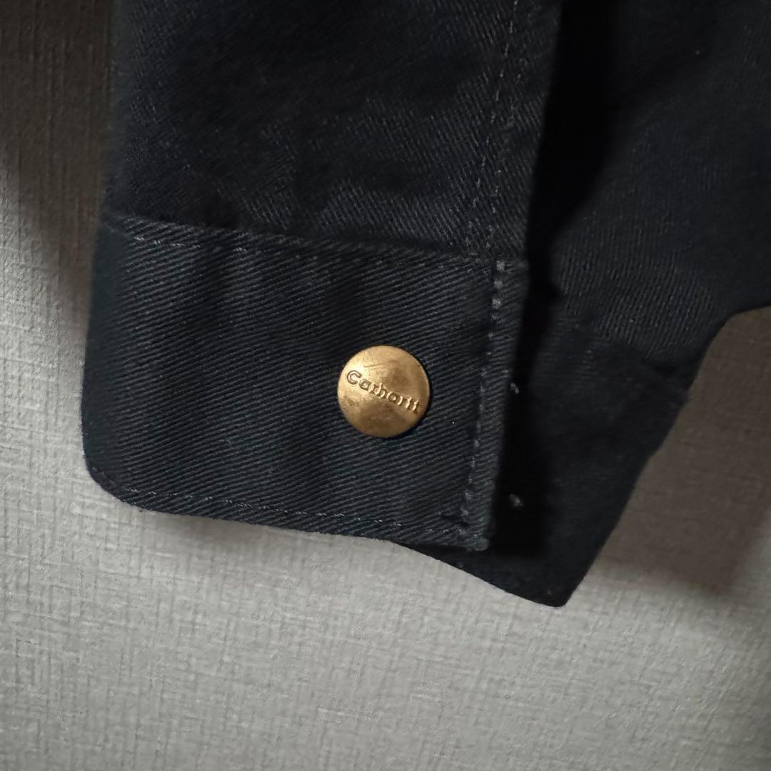 希少2XL★Carhartt カーハート カバーオールブルゾン 金ボタン 黒