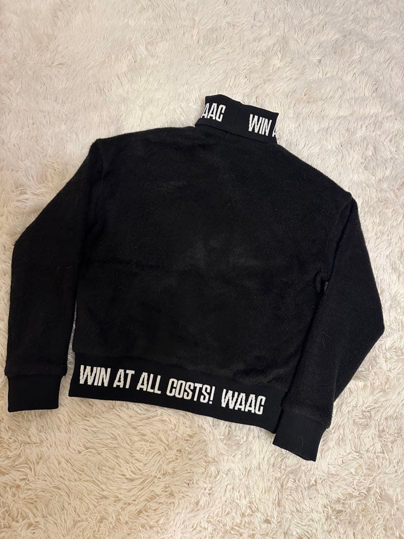 WAAC 防寒 裏地つきシャギーニット ブラック