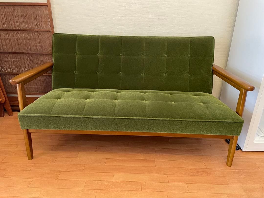 うず　カリモク60 Kチェア2シーター モケットグリーン　おまけ付