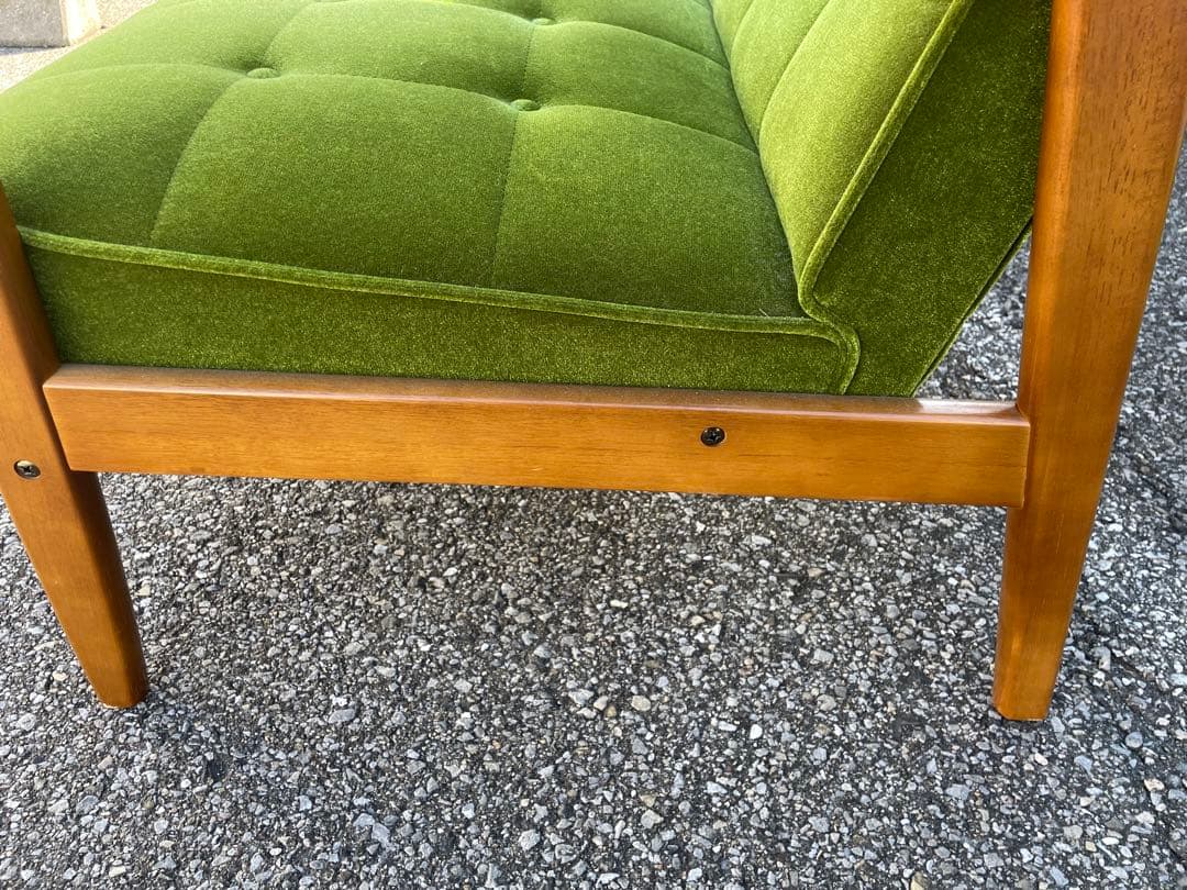 うず　カリモク60 Kチェア2シーター モケットグリーン　おまけ付