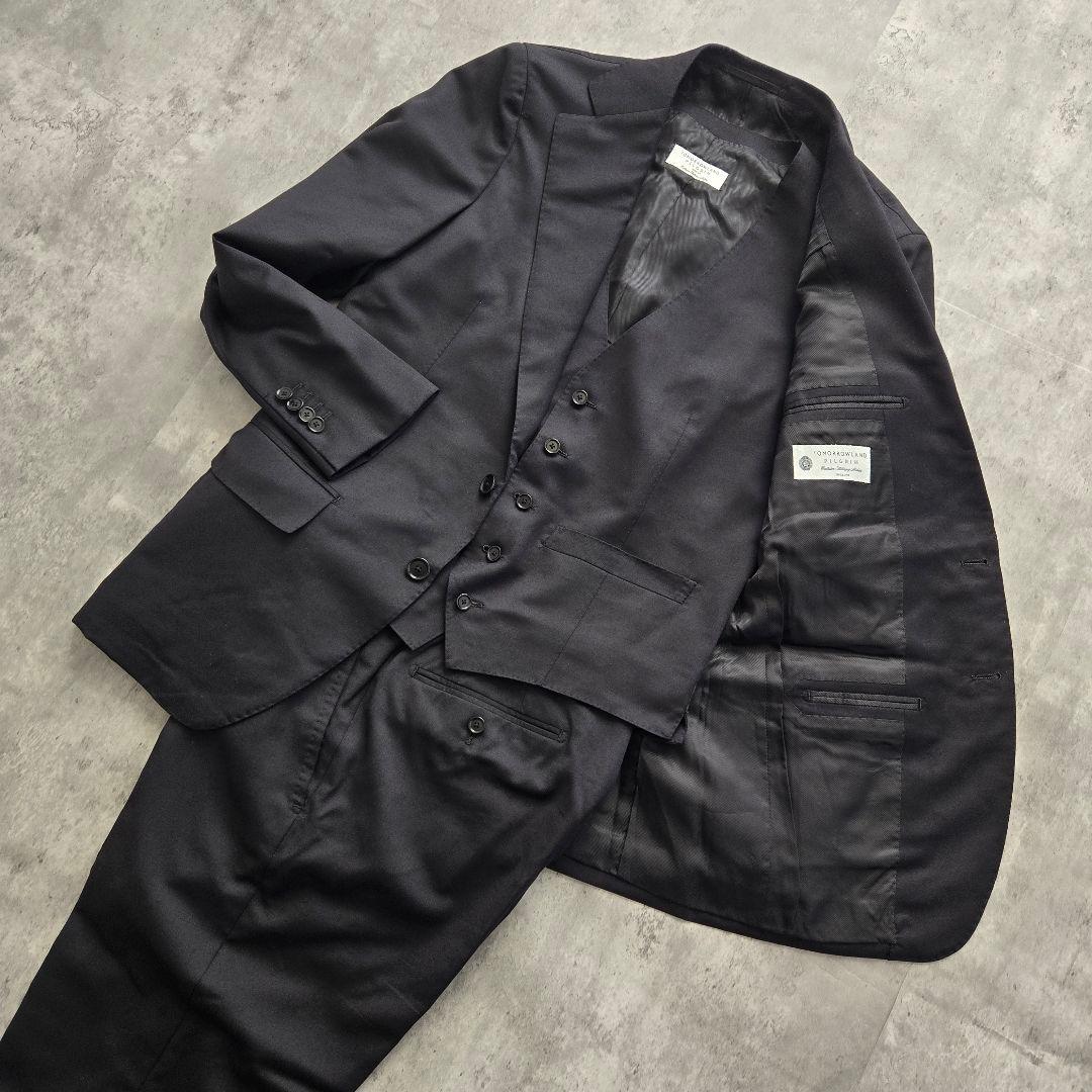 美品 トゥモローランド ピルグリム ゼニアの3ピーススーツ ブラック