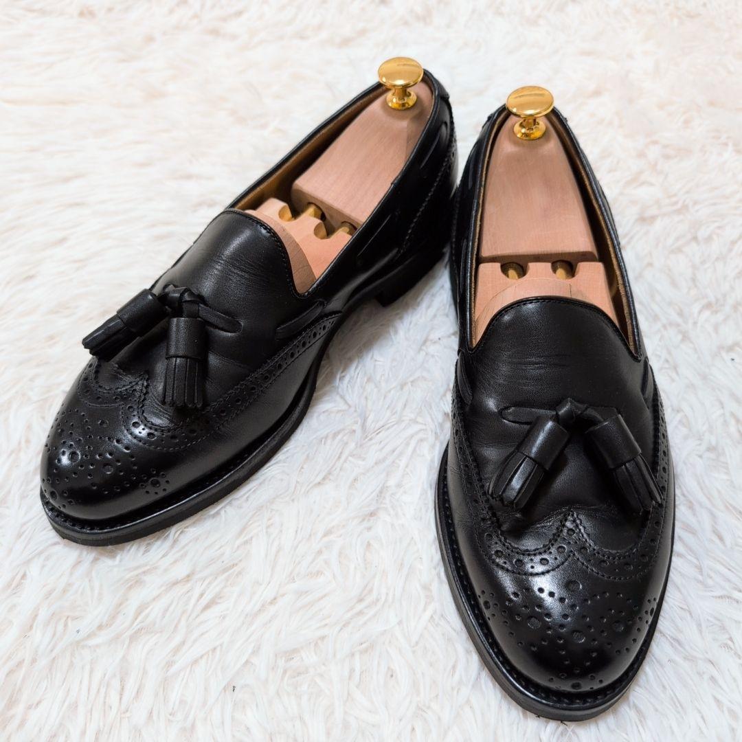 【極美品】リーガル×ジェオックス タッセルローファー ブラック 25.0cm