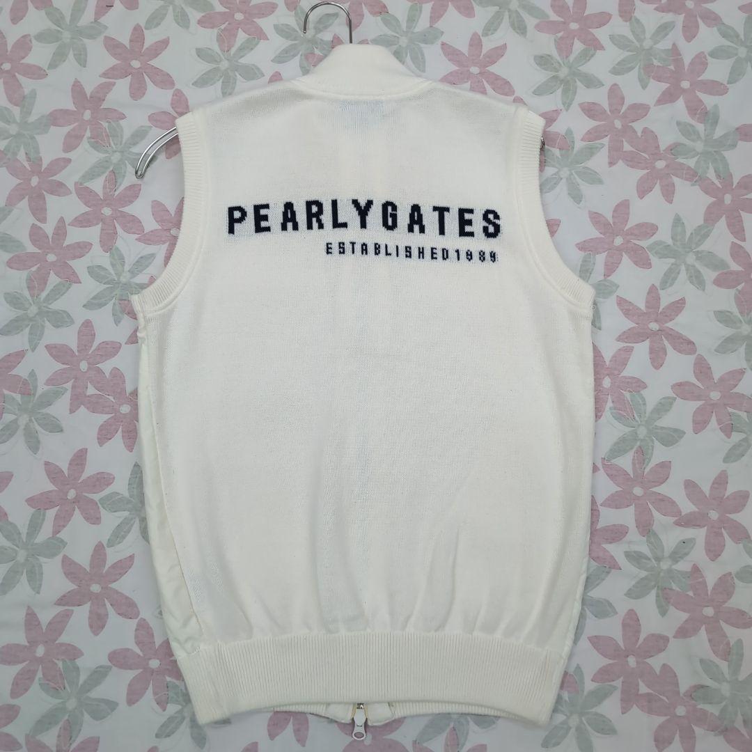 美品　パーリーゲイツ　ベスト　Lサイズ　ホワイト　切り替えニット